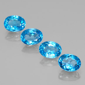 Topacio azul natural de 6,29 ct, corte óvalo, VVS-VS