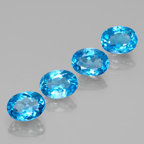 Topacio azul natural de 6,29 ct, corte óvalo, VVS-VS