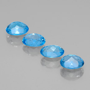 Topacio azul natural de 6,29 ct, corte óvalo, VVS-VS