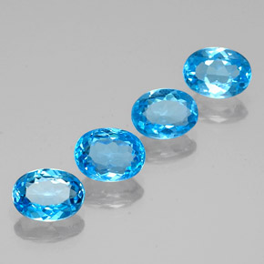 Gemas de topacio azul natural de 6,14 ct, corte óvalo, VVS-VS