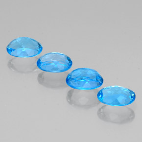 Gemas de topacio azul natural de 6,14 ct, corte óvalo, VVS-VS