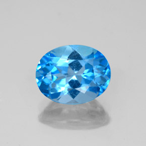 Topacio azul natural de 2,50 ct, corte óvalo, VS