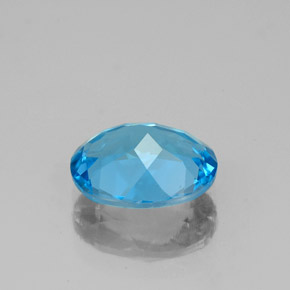 Topacio azul natural de 2,21 ct, corte óvalo, VVS-VS