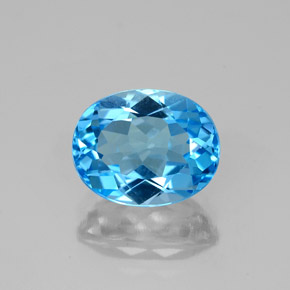 Topacio azul natural de 2,53 ct, corte óvalo, VS