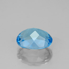 Topacio azul natural de 2,53 ct, corte óvalo, VS