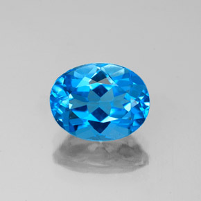 Topacio azul natural de 2,28 ct, corte óvalo, VS