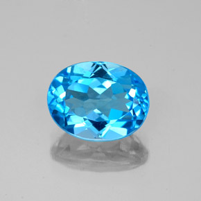 Topacio azul natural de 2,44 ct, corte óvalo, VVS