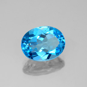Topacio azul natural de 2,44 ct, corte óvalo, VVS