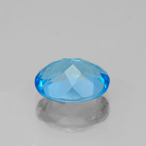 Topacio azul natural de 2,44 ct, corte óvalo, VVS