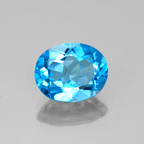 Topacio azul natural de 2,36 ct, corte óvalo, VS-SI