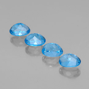 Gemas de topacio azul natural de 7,30 ct, corte óvalo, VVS-VS