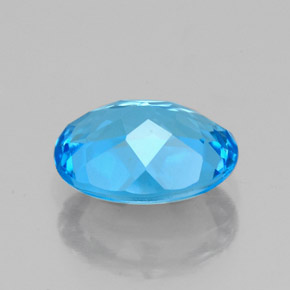 Topacio azul natural de 2,18 ct, corte óvalo, VS