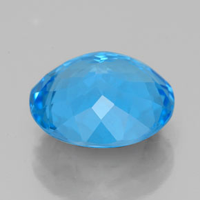 Topacio azul natural de 3,90 ct, corte redondo, VS