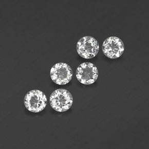 Gemas de topacio blanco natural de  ct, corte redondo, VS
