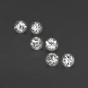 Gemas de topacio blanco natural de  ct, corte redondo, VVS-VS