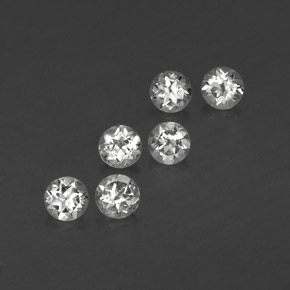 Gemas de topacio blanco natural de  ct, corte redondo, VVS-VS