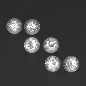 Gemas de topacio blanco natural de  ct, corte redondo, VVS-VS
