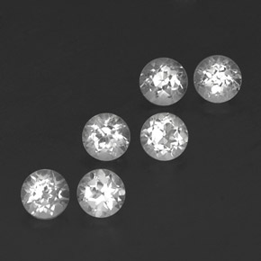 Gemas de topacio blanco natural de  ct, corte redondo, VVS-VS