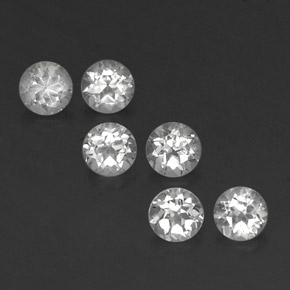 Gemas de topacio blanco natural de  ct, corte redondo, VVS-VS