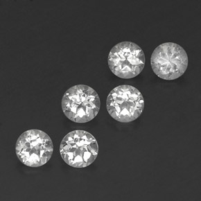 Gemas de topacio blanco natural de  ct, corte redondo, VVS-VS