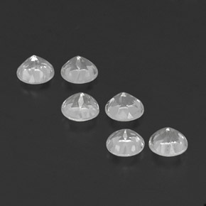 Gemas de topacio blanco natural de  ct, corte redondo, VVS-VS