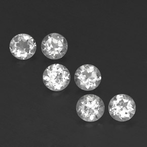 Gemas de topacio blanco natural de  ct, corte redondo, VS