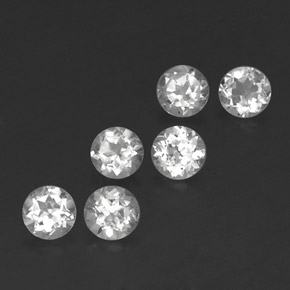 Gemas de topacio blanco natural de  ct, corte redondo, VS