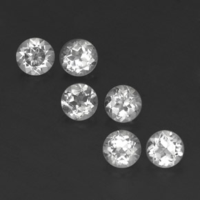 Gemas de topacio blanco natural de  ct, corte redondo, VS