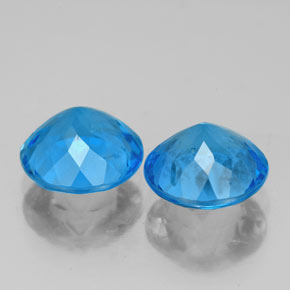 Gemas de topacio azul natural de  ct, corte redondo, VS-SI