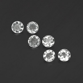 Gemas de topacio blanco natural de  ct, corte redondo, VVS-VS
