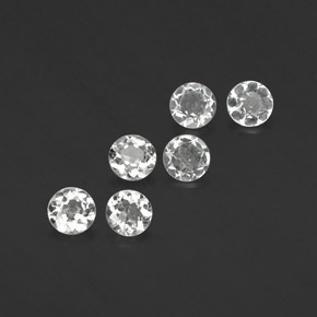 Gemas de topacio blanco natural de  ct, corte redondo, VVS-VS