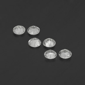 Gemas de topacio blanco natural de  ct, corte redondo, VVS-VS