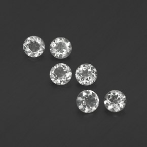 Gemas de topacio blanco natural de  ct, corte redondo, VS