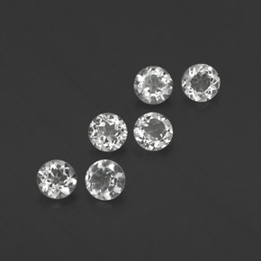Gemas de topacio blanco natural de  ct, corte redondo, VS