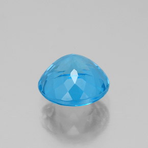 Topacio azul natural de 2,24 ct, corte redondo, VVS
