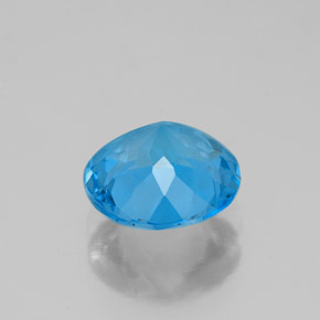 Topacio azul natural de 2,11 ct, corte redondo, VS