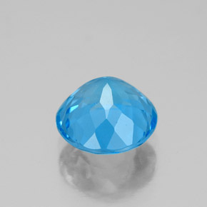 Topacio azul natural de 2,43 ct, corte redondo, VS-SI