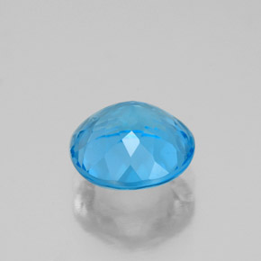 Topacio azul natural de 2,15 ct, corte redondo, VVS-VS