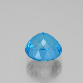 Topacio azul natural de 1,94 ct, corte redondo, VS