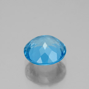 Topacio azul natural de 2,12 ct, corte redondo, VVS-VS