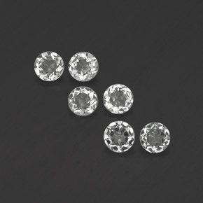 Gemas de topacio blanco natural de  ct, corte redondo, VS