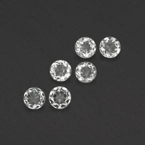 Gemas de topacio blanco natural de  ct, corte redondo, VS