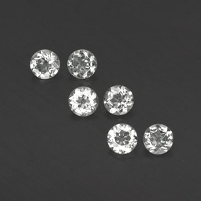 Gemas de topacio blanco natural de  ct, corte redondo, VVS-VS