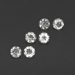 Gemas de topacio blanco natural de  ct, corte redondo, VVS-VS