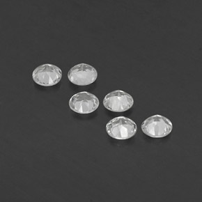 Gemas de topacio blanco natural de  ct, corte redondo, VVS-VS