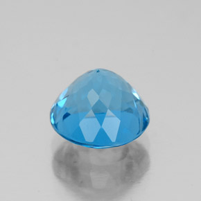 Topacio azul natural de 2,78 ct, corte redondo, VVS