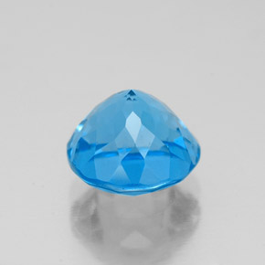 Topacio azul natural de 2,92 ct, corte redondo, VS