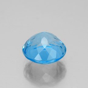 Topacio azul natural de 2,63 ct, corte redondo, VS