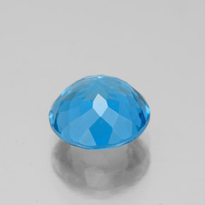 Topacio azul natural de 2,54 ct, corte redondo, VVS