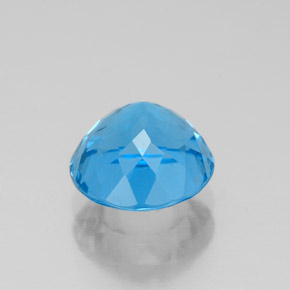 Topacio azul natural de 2,64 ct, corte redondo, VVS
